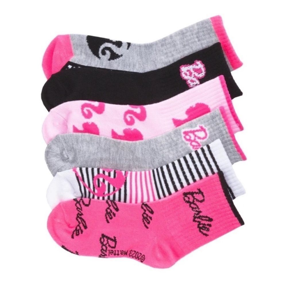 6 Pack Kids Barbie Ribbed Quarter Size 6/8